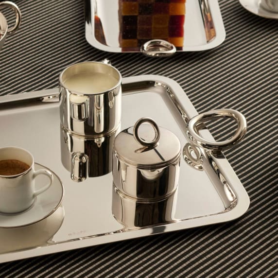 Rectangular tray with handles 53x42cm Vertigo Silver plated
